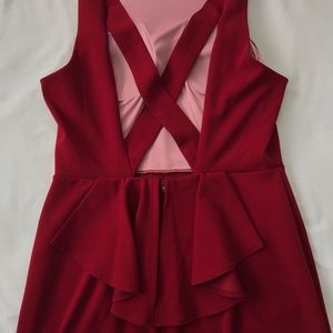 Red cocktail dress with back opening